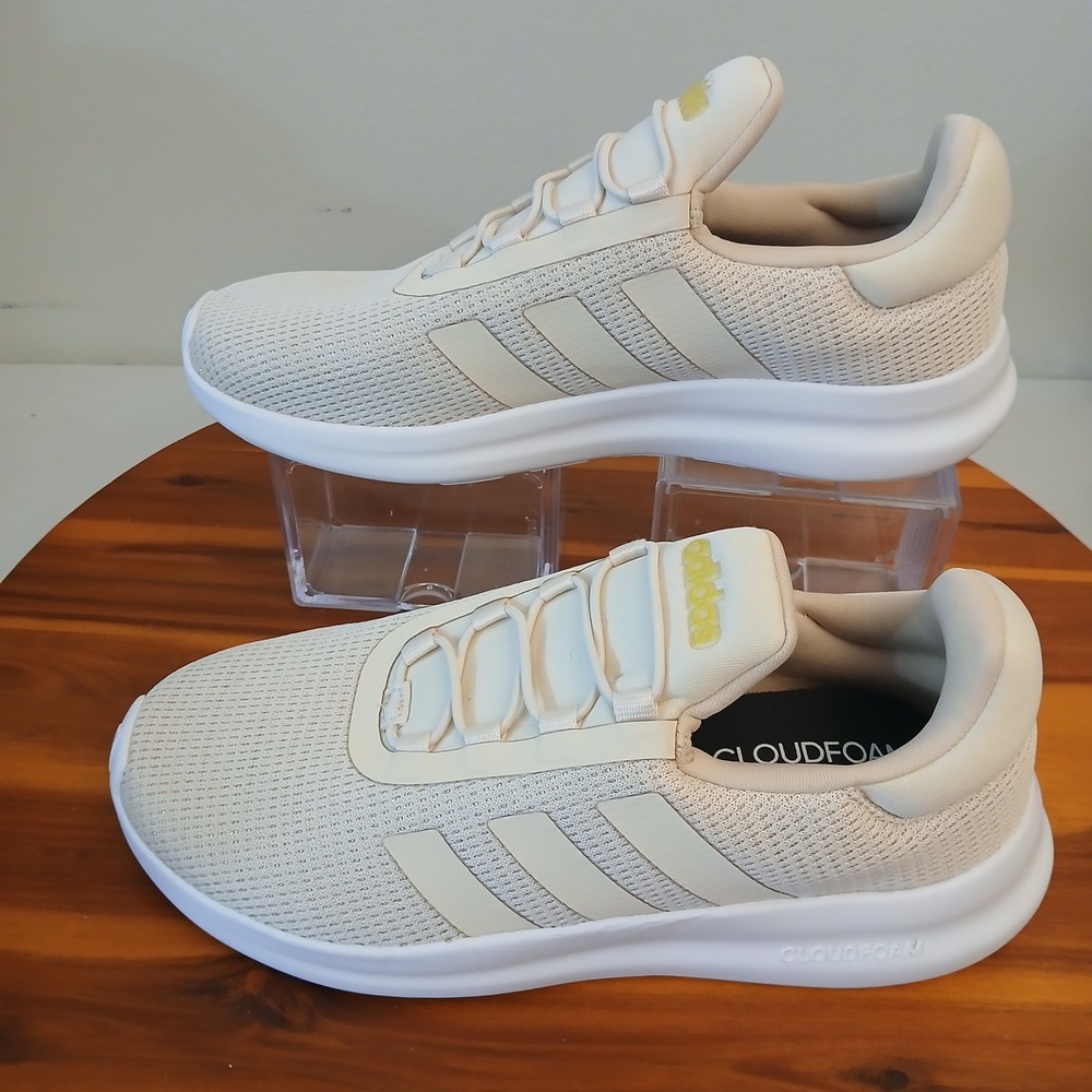 Adidas Lite Racer Adapt 4 Womens 8.5 Beige Running Shoes Sneakers JI4344